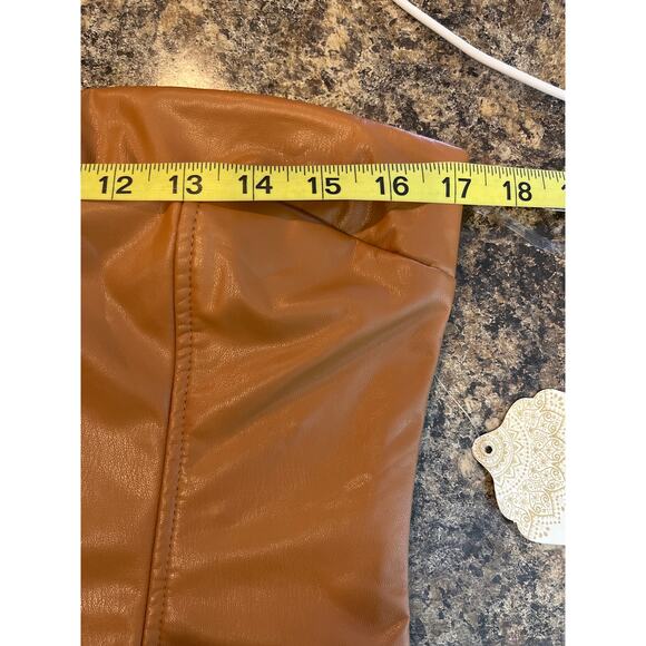 Altard State NEW XL Brown Vegan‎ Leather Crop Corset Tube Top Bralette Cami - Picture 6 of 7